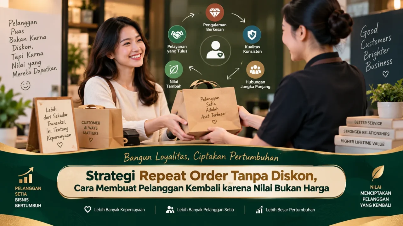 Strategi Repeat Order Tanpa Diskon, Cara Membuat Pelanggan Kembali karena Nilai Bukan Harga